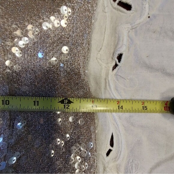 GUESS Champagne Beige Strapless Sequin Mini Dress Size 2 Cocktail Party Look - Picture 10 of 11